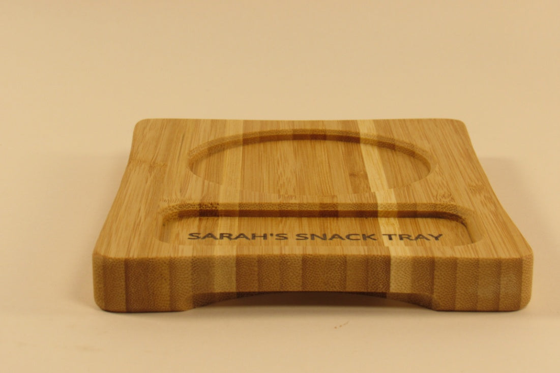 Bamboo Snack & Drink Holder Board