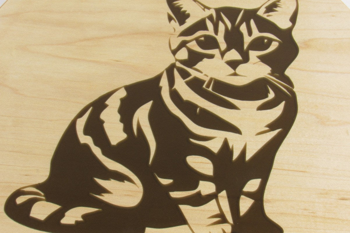 Hard Maple Lazy Susan with Cat Epoxy Inlay