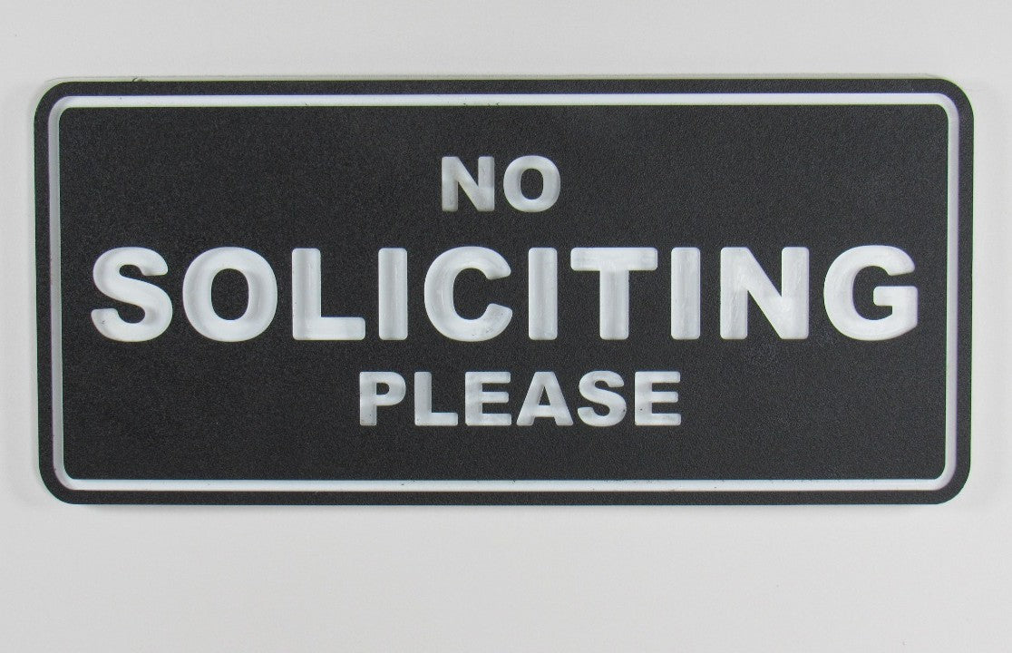 Funny No Soliciting Sign | HDPE Outdoor Fence Garden Sign (11x5")