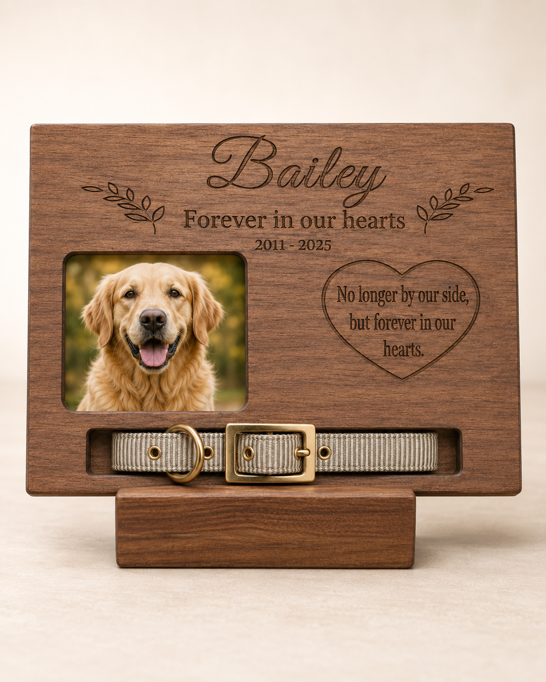 Personalized Pet Memorial Collar Display Plaque