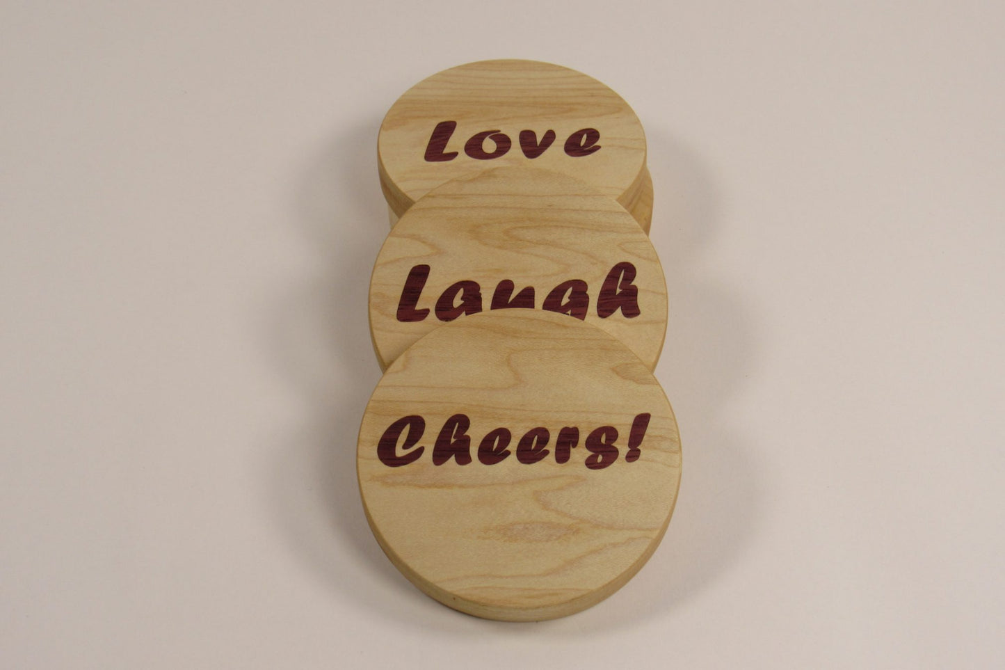 Live, Love, Laugh, Cheers Coasters - Set of 4