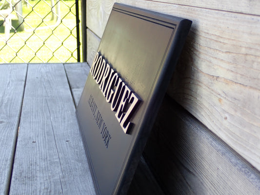 Personalized Wood Family Sign – Custom 3D Last Name Plaque – Housewarming Gift