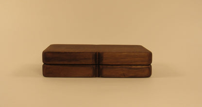 Solid Walnut Jewelry Box – Handcrafted Ring & Earring Organizer