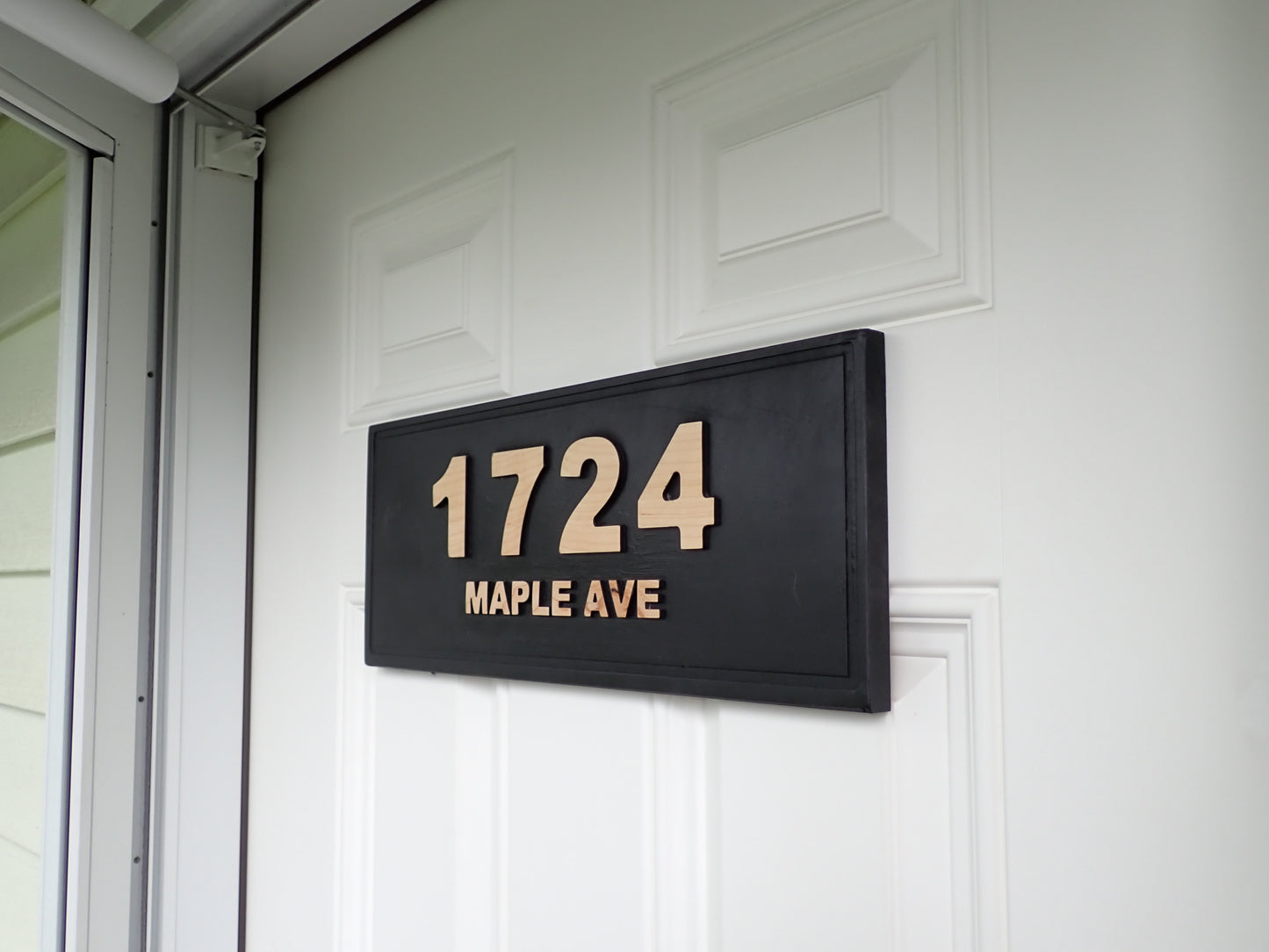 Modern Maple Address Sign