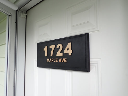 Modern Maple Address Sign