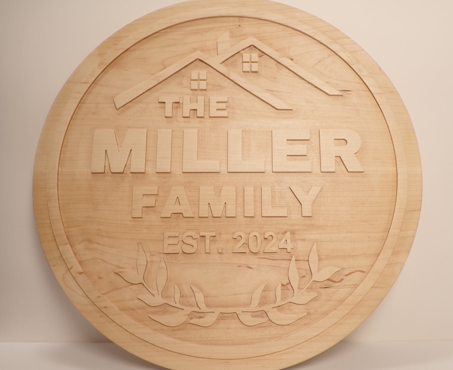 Custom Family Name Sign – Maple or Walnut
