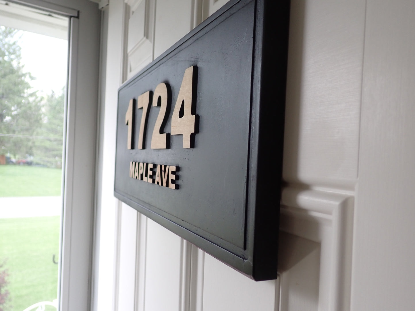 Modern Maple Address Sign