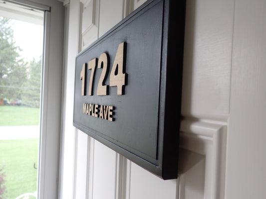 Modern Maple Address Sign