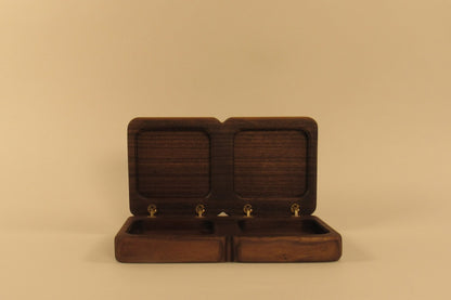 Solid Walnut Jewelry Box – Handcrafted Ring & Earring Organizer