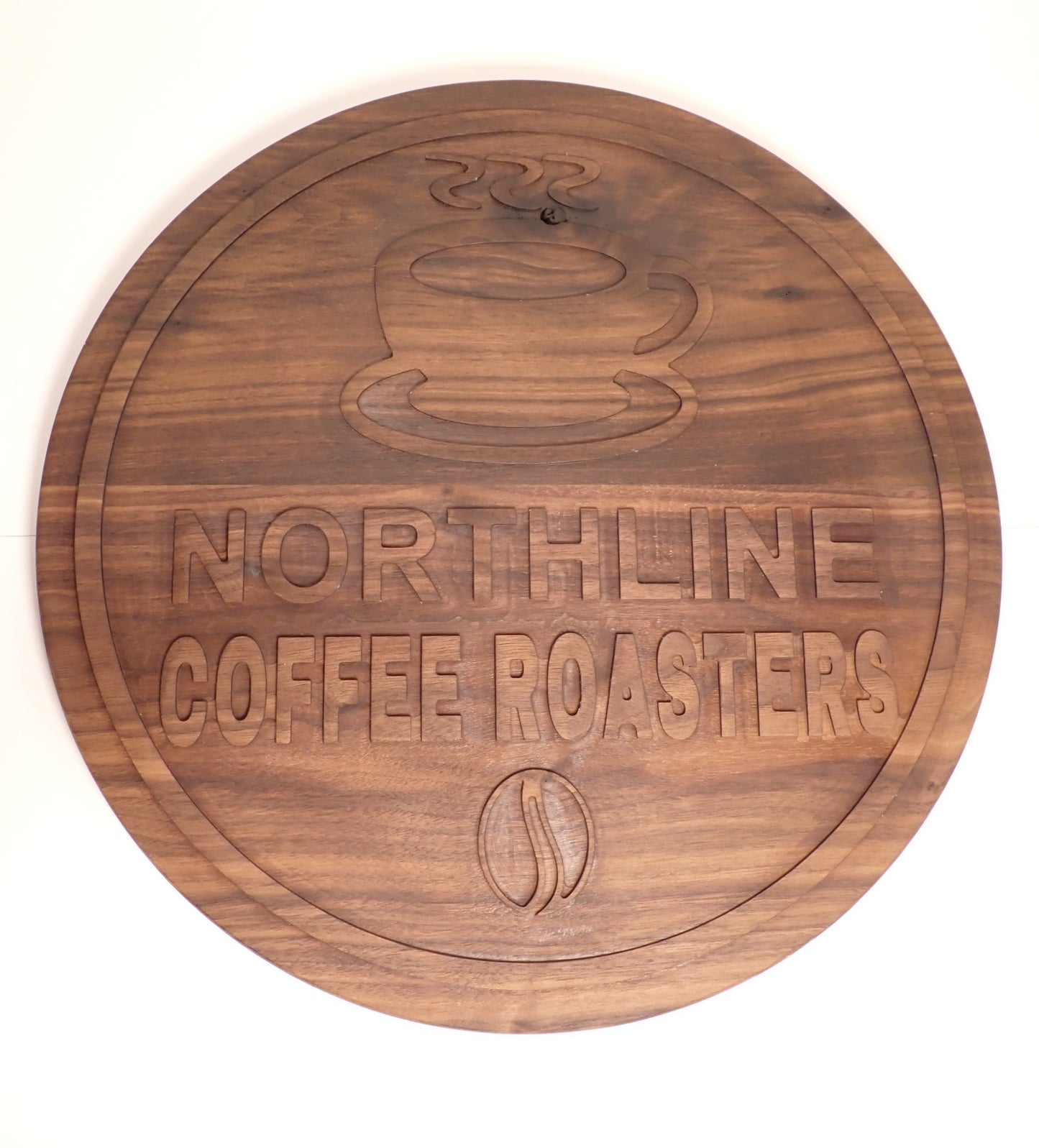 Custom Wooden Business Logo Sign – Walnut or Maple