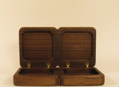 Solid Walnut Jewelry Box – Handcrafted Ring & Earring Organizer
