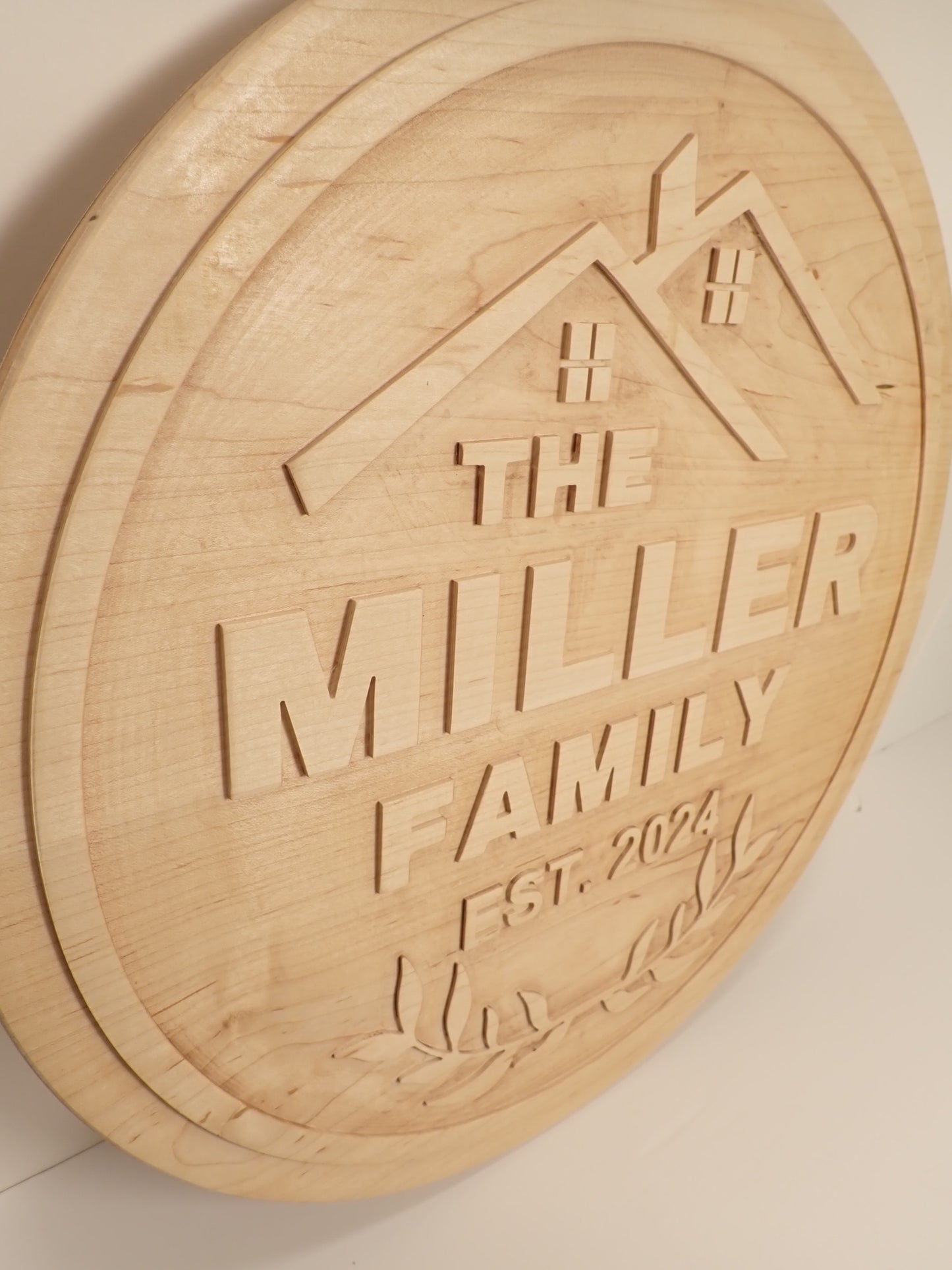 Custom Family Name Sign – Maple or Walnut