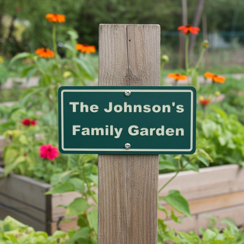 Personalized HDPE Garden Sign – Family Name Garden Sign – Outdoor Garden Décor