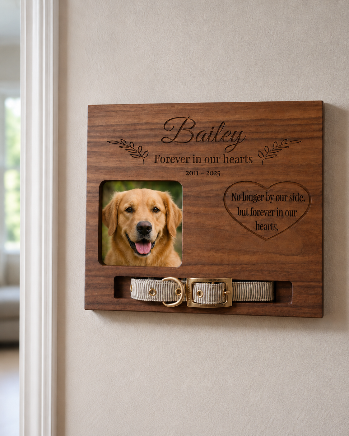 Personalized Pet Memorial Collar Display Plaque