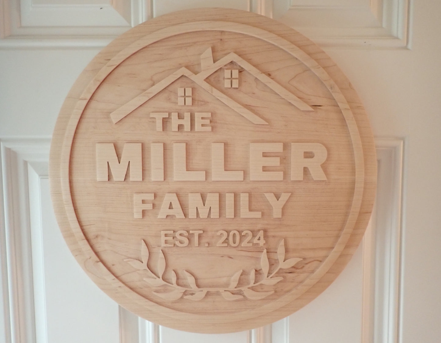 Custom Family Name Sign – Maple or Walnut