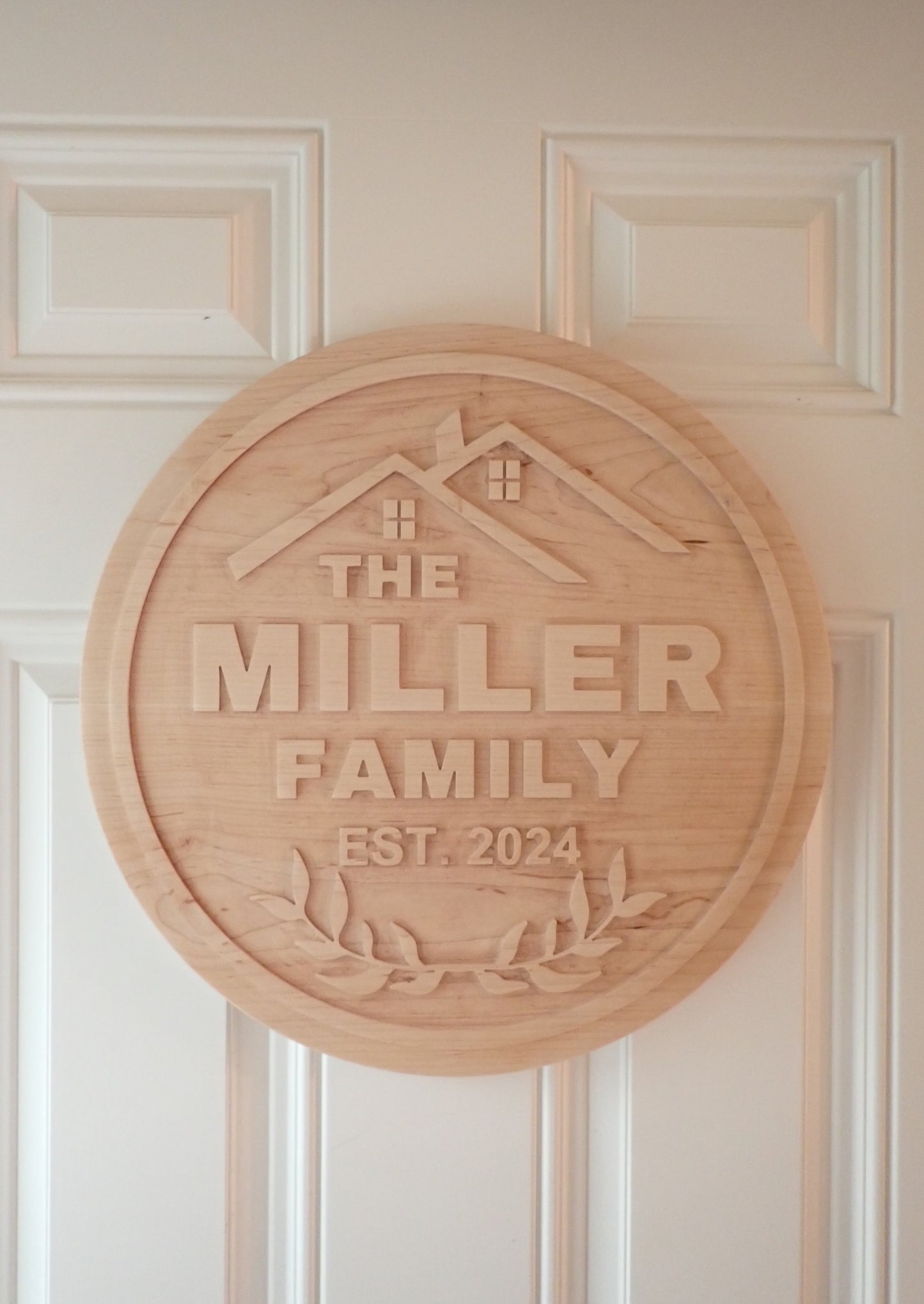 Custom Family Name Sign – Maple or Walnut