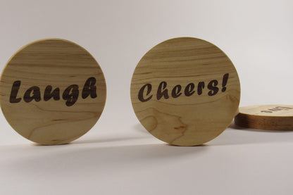 Live, Love, Laugh, Cheers Coasters - Set of 4