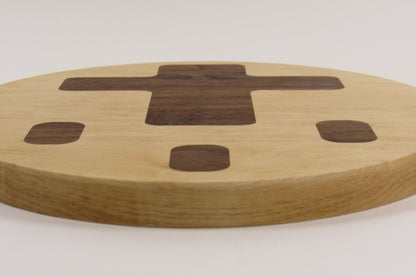 Maple Wall Key Holder with Cross Inlay – 3 Key Rings – Entryway Key Organizer