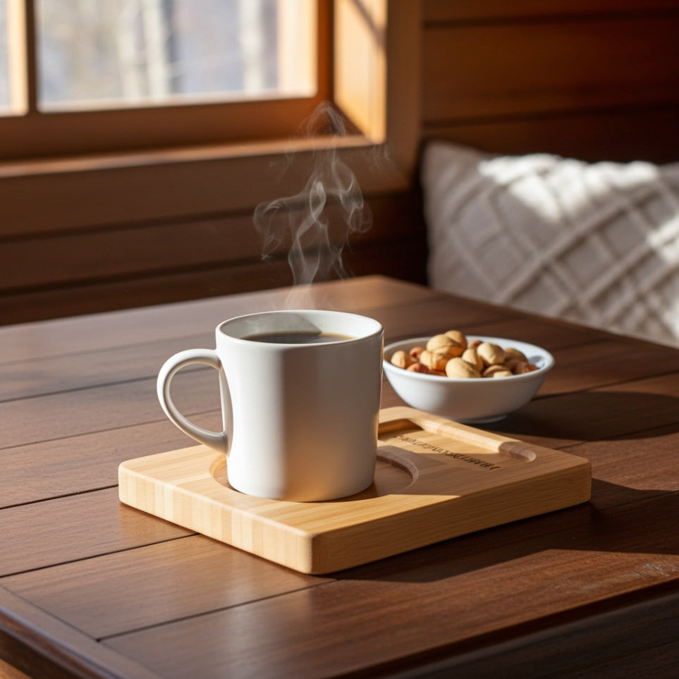 Bamboo Snack & Drink Holder Board