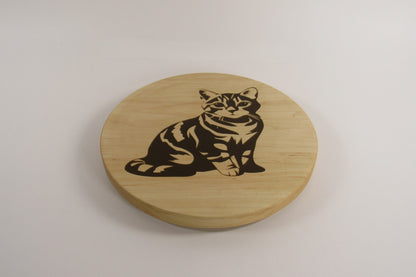 Hard Maple Lazy Susan with Cat Epoxy Inlay