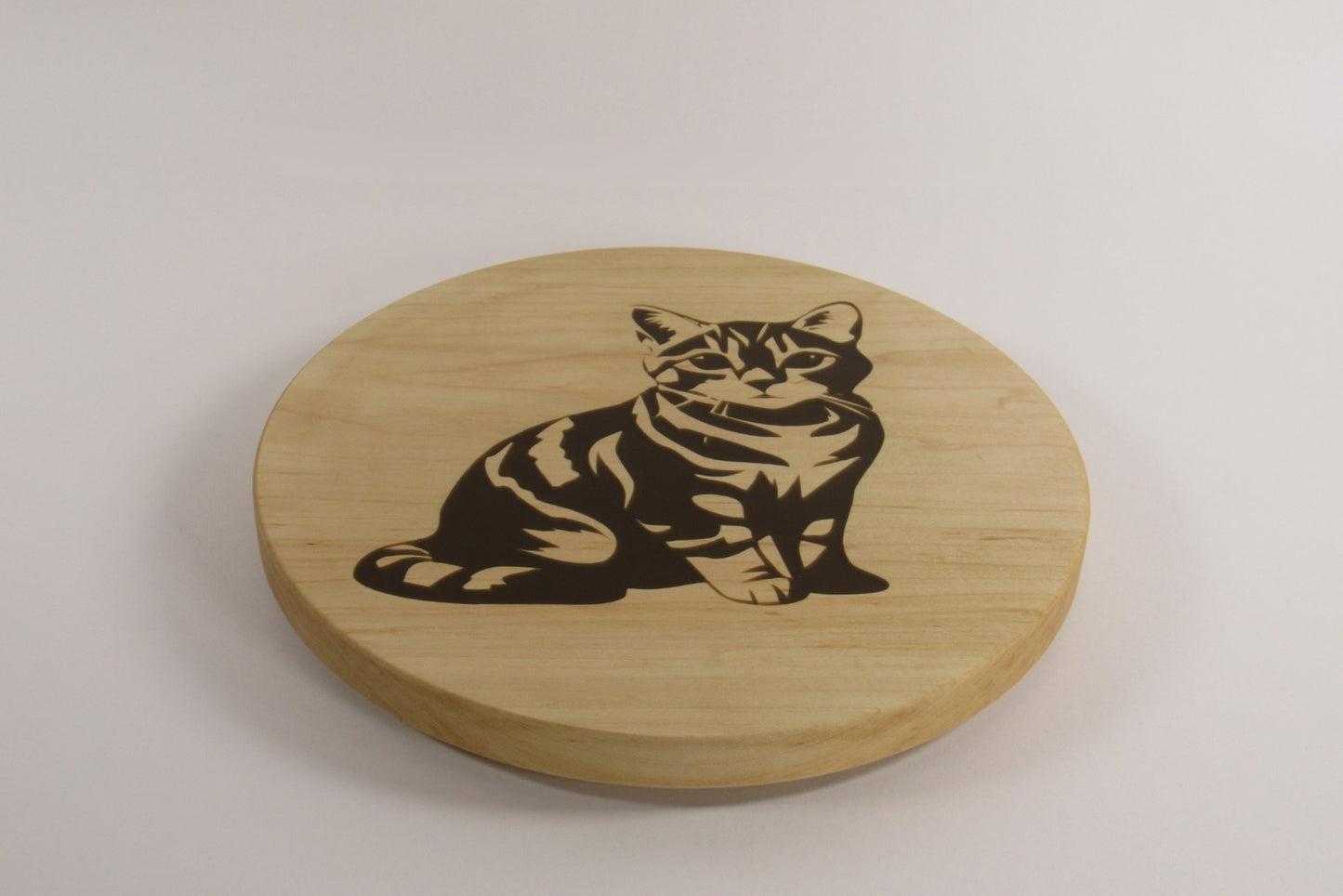 Hard Maple Lazy Susan with Cat Epoxy Inlay