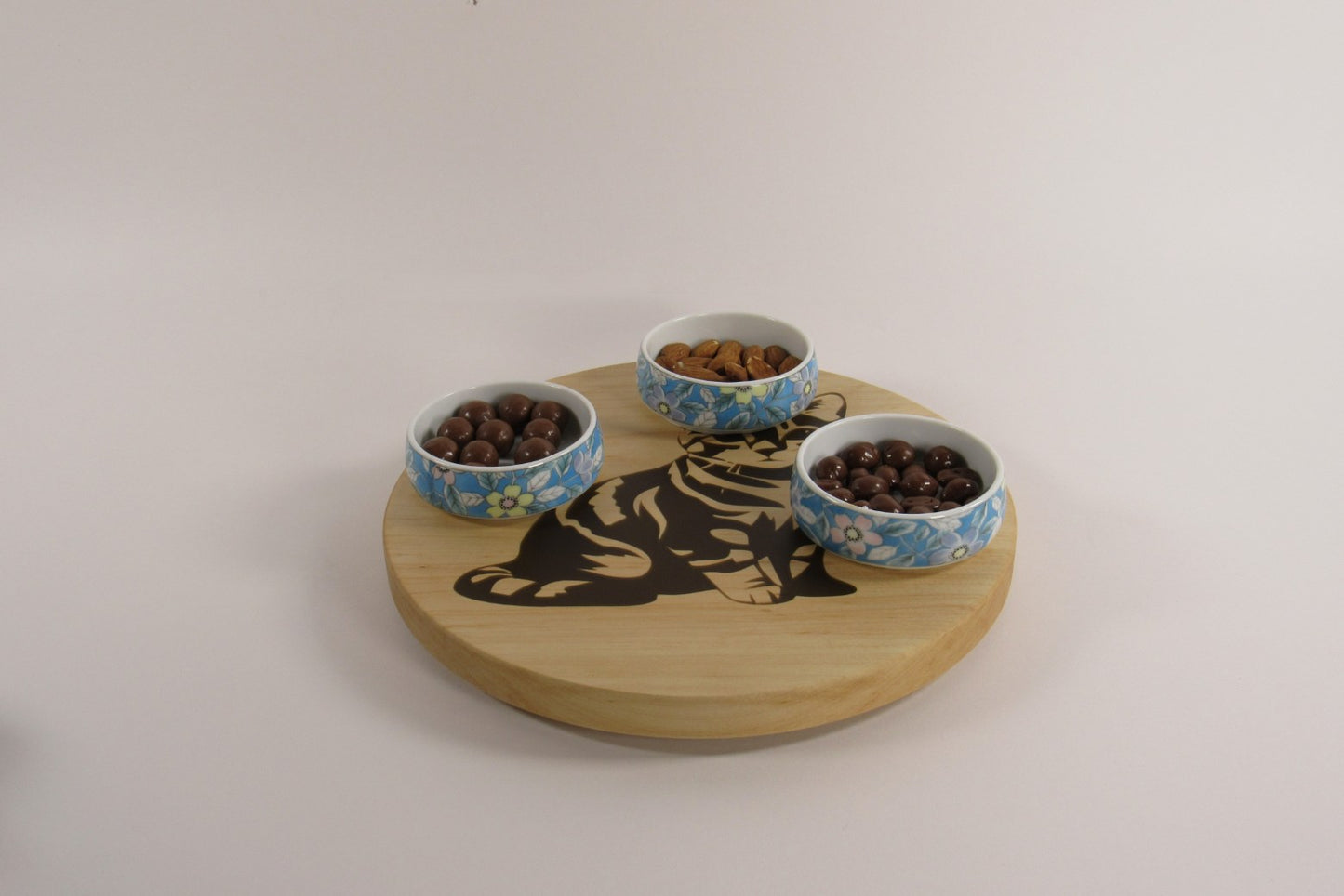 Hard Maple Lazy Susan with Cat Epoxy Inlay