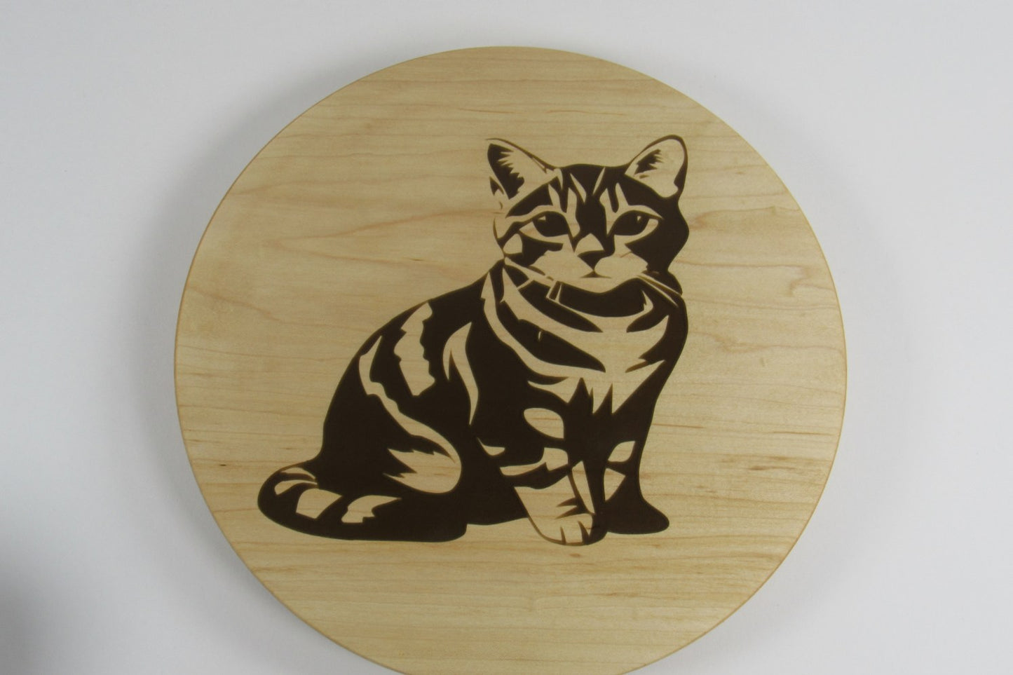Hard Maple Lazy Susan with Cat Epoxy Inlay