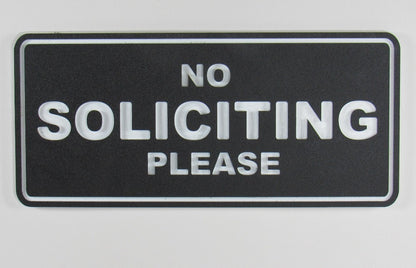 Funny No Soliciting Sign | HDPE Outdoor Fence Garden Sign (11x5")