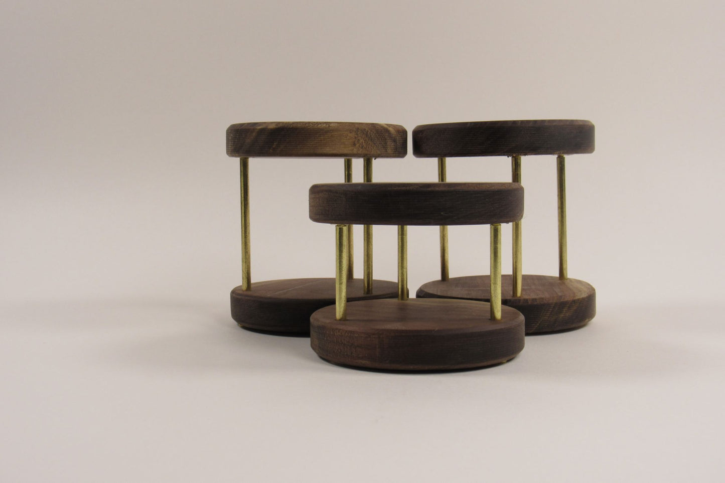 Walnut & Brass Candle Holder