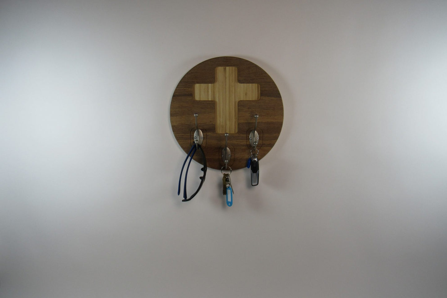 Bamboo Cross Wall Hook – 3 Hook Key Holder