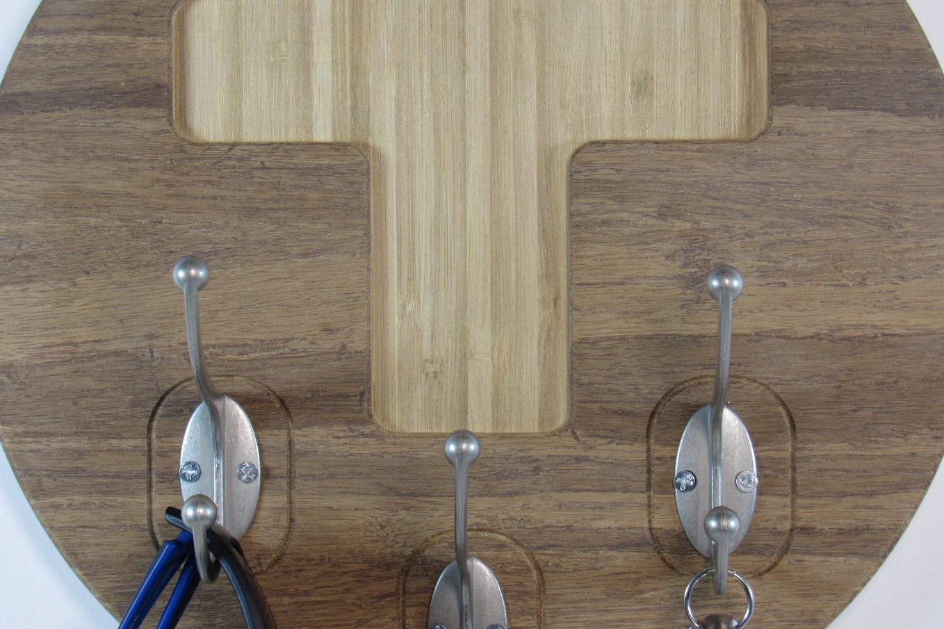 Bamboo Cross Wall Hook – 3 Hook Key Holder