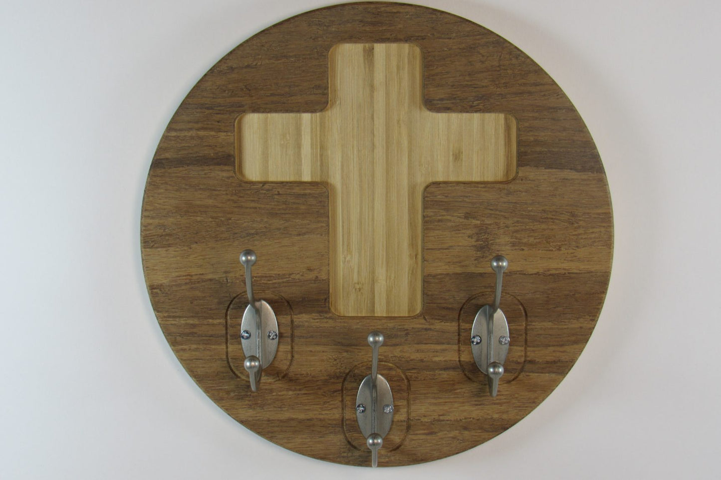 Bamboo Cross Wall Hook – 3 Hook Key Holder